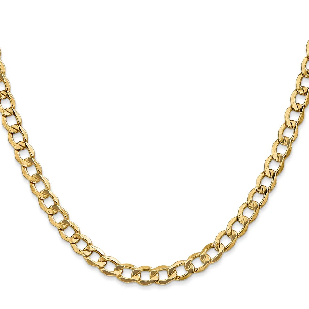 18 inch 5.25 mm Yellow Gold Curb Chain Necklace D4231