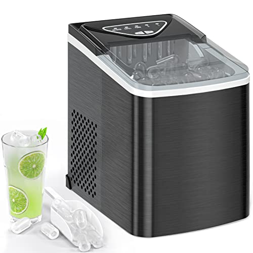 Black Countertop Ice Maker with Scoop and Basket E4863