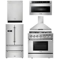 36 Propane Dual Fuel Range, Range Hood, Microwave, Refrigerator, Dishwasher G496