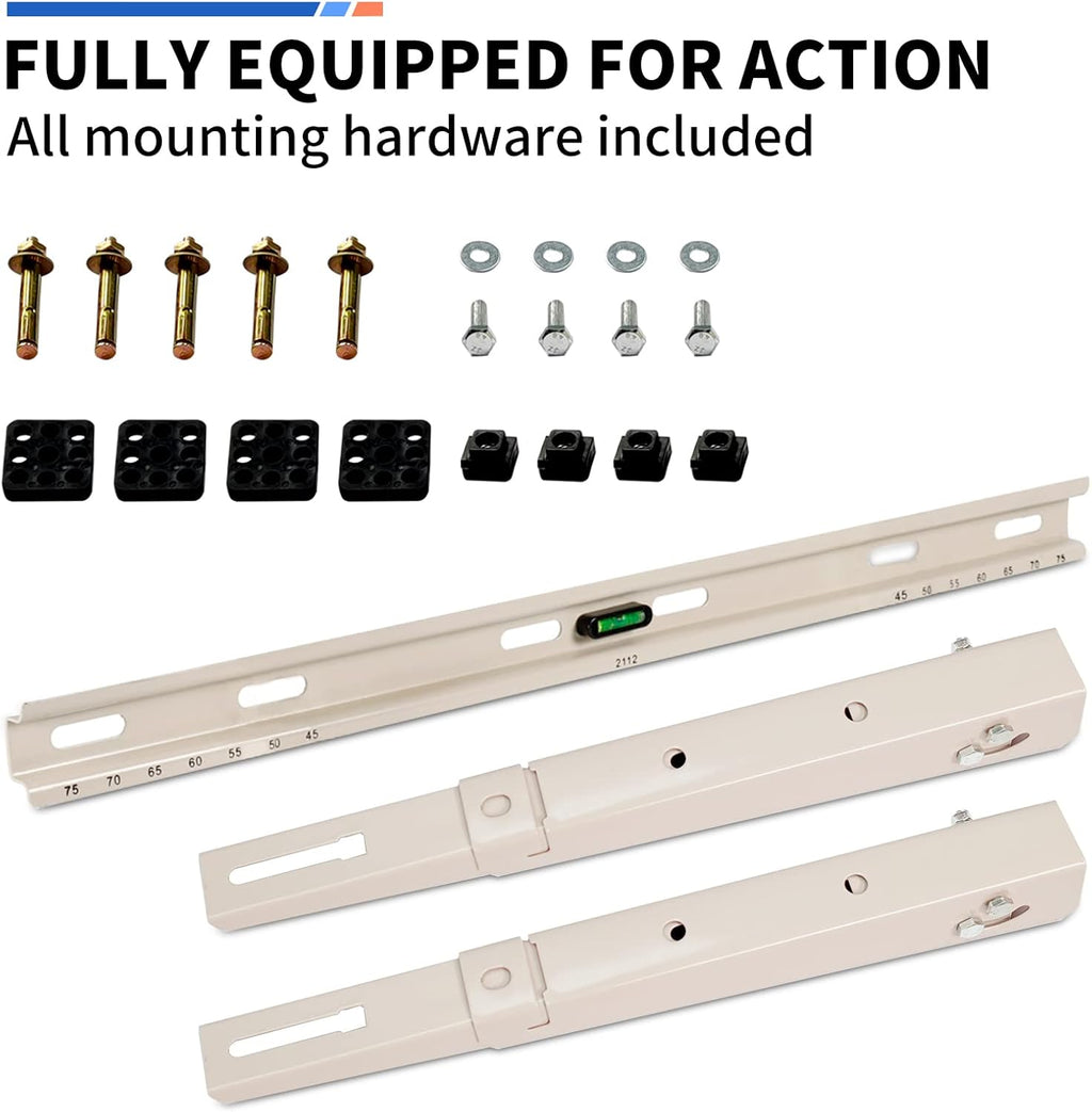 Mini Split Wall Mounting Bracket with Level, Measurement on Top Rail, Pack of 2 W213122