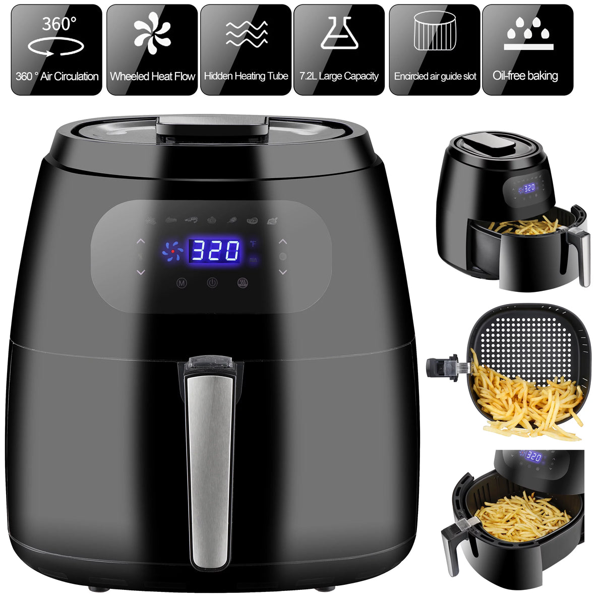 1700W Digital Multi-Functional Air Fryer 7.6 Qt Z72769
