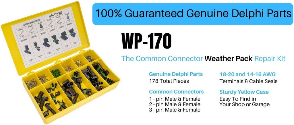 178 Piece Sealed Weatherproof Automotive Electrical Connector Kit H858181