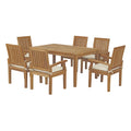 White Wood Dining Chair and Table Set B26294