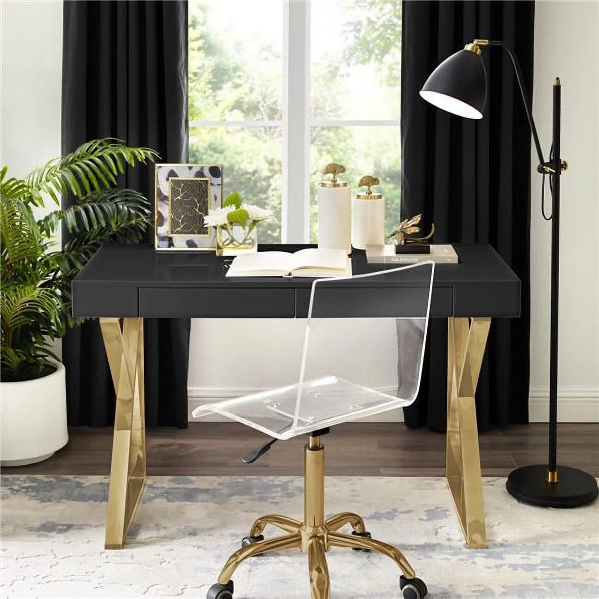 Black & Gold Writing Desk I480461