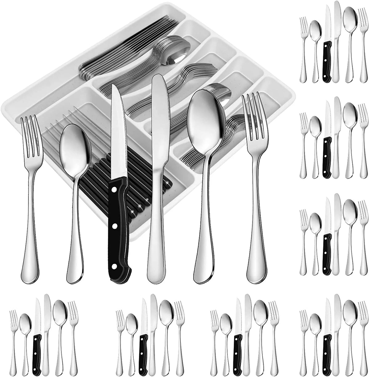 49-Piece Stainless Steel Silverware Set with Organizer O5008