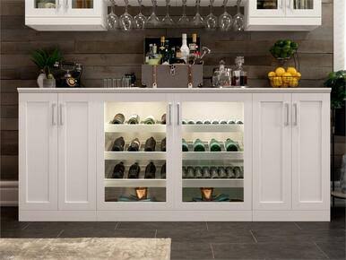 White 2-Door Home Bar Cabinet J758884