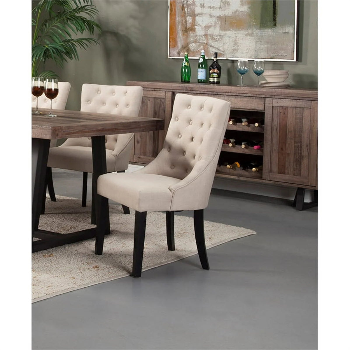 4 Piece Dining Table Side Chairs Sideboard Set T7980