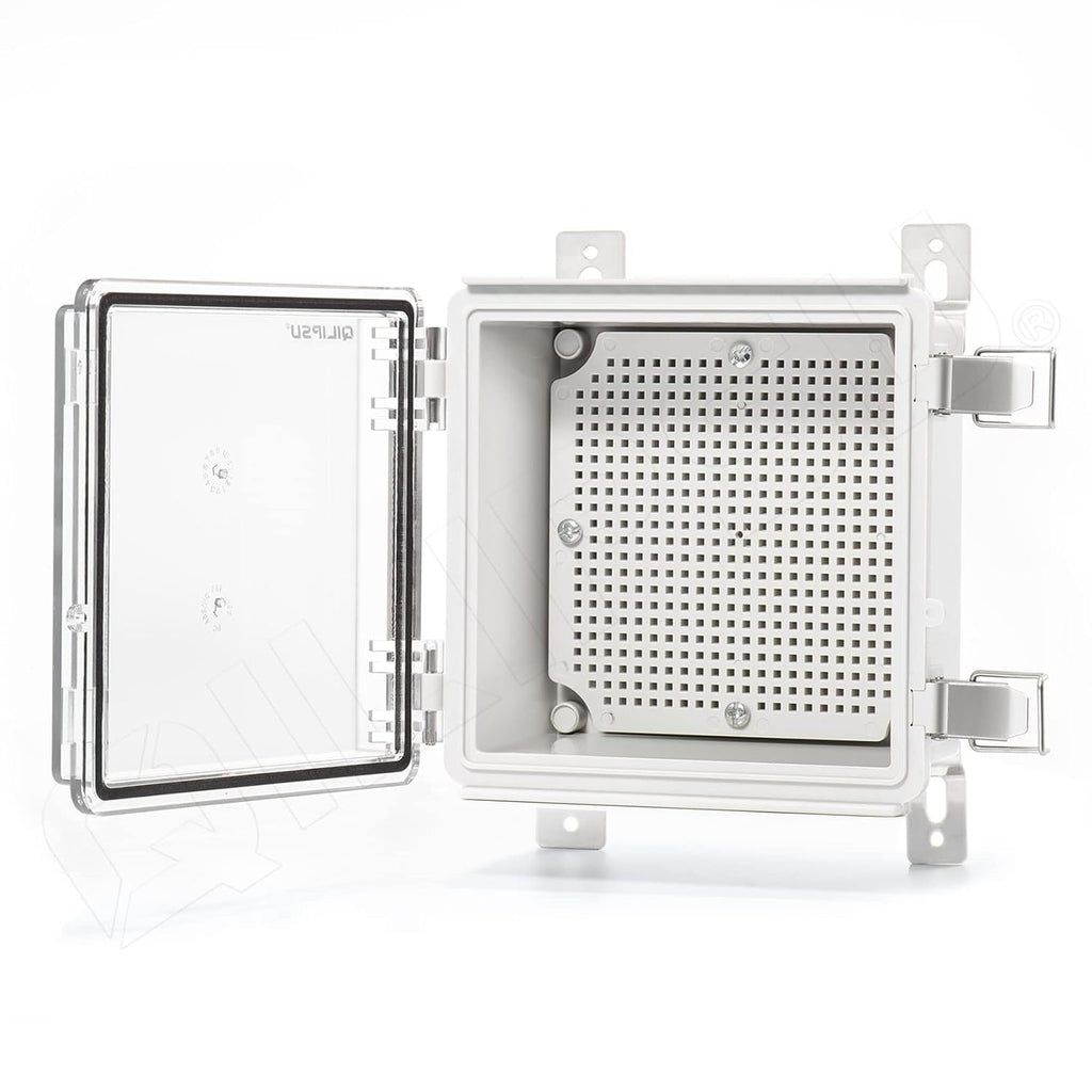 Junction Box with Mounting Plate, IP67 Waterproof ABS Plastic Grey X398035