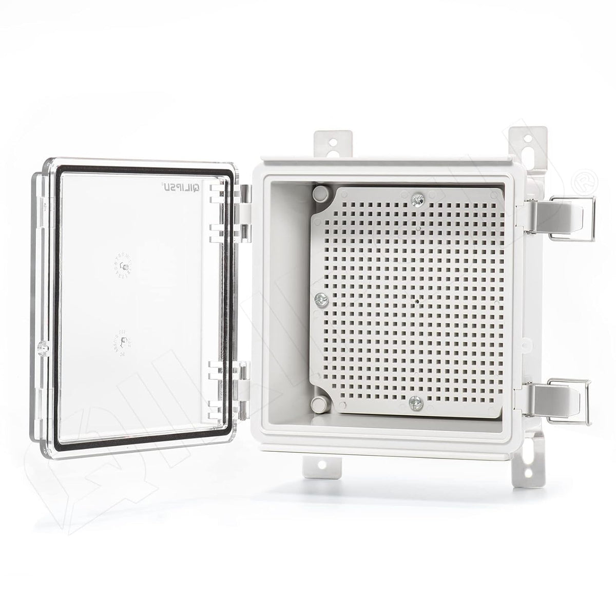 Junction Box with Mounting Plate, IP67 Waterproof ABS Plastic Grey X398035
