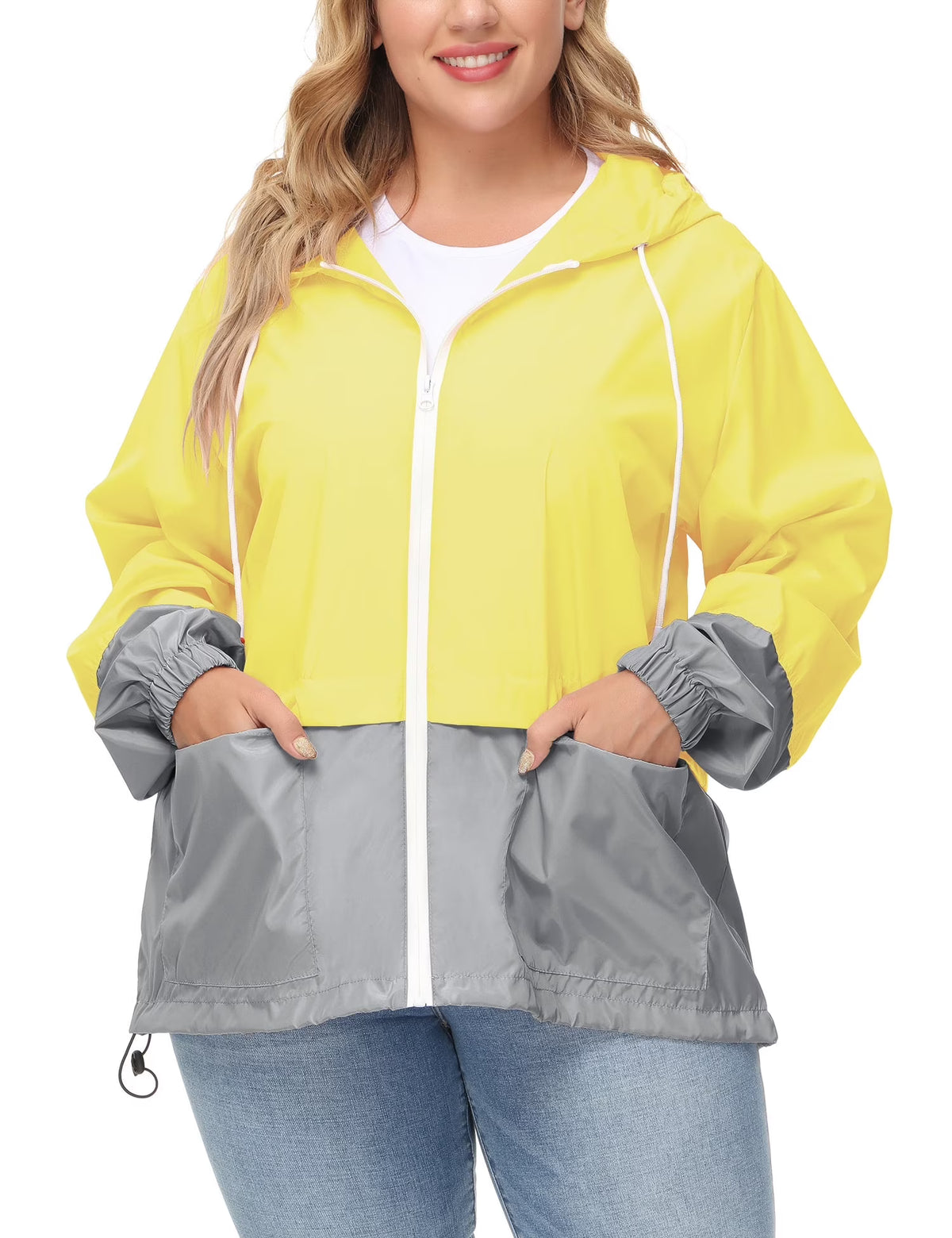 Plus Size Waterproof Hooded Rain Jacket S816