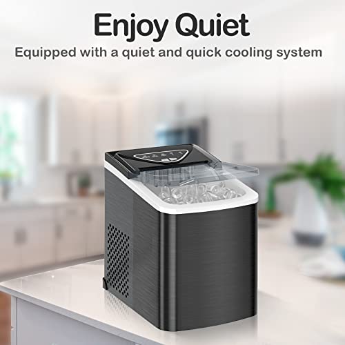 Black Countertop Ice Maker with Scoop and Basket E4863