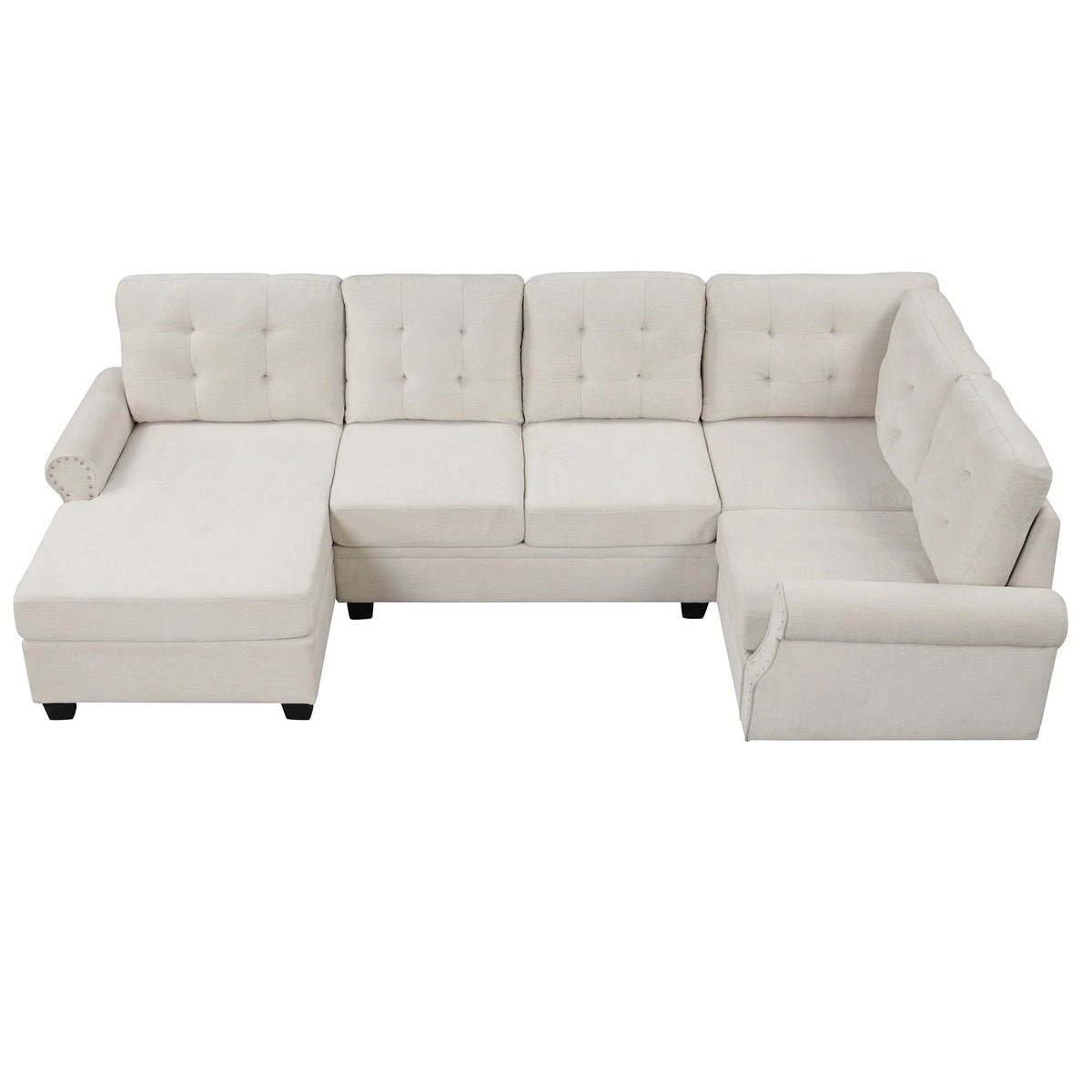 Beige U-Shaped Sectional Sofa F945251