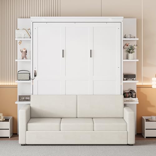 Queen Size Gray Murphy Bed with Sofa Cushion Y857752