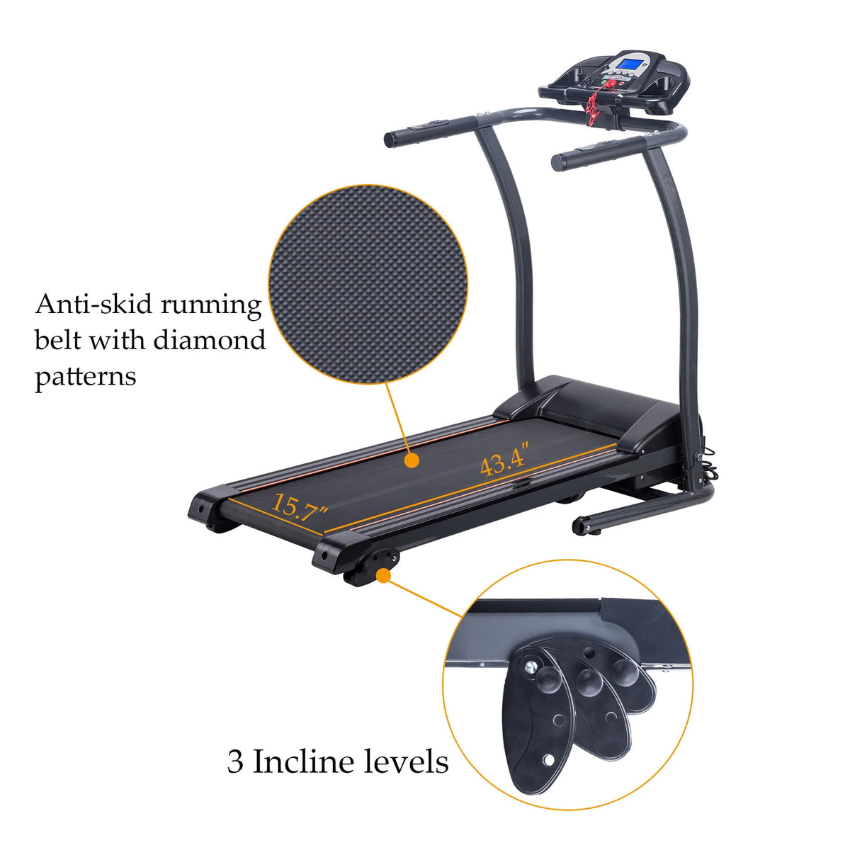 Foldable Incline Motorized Treadmill B4005