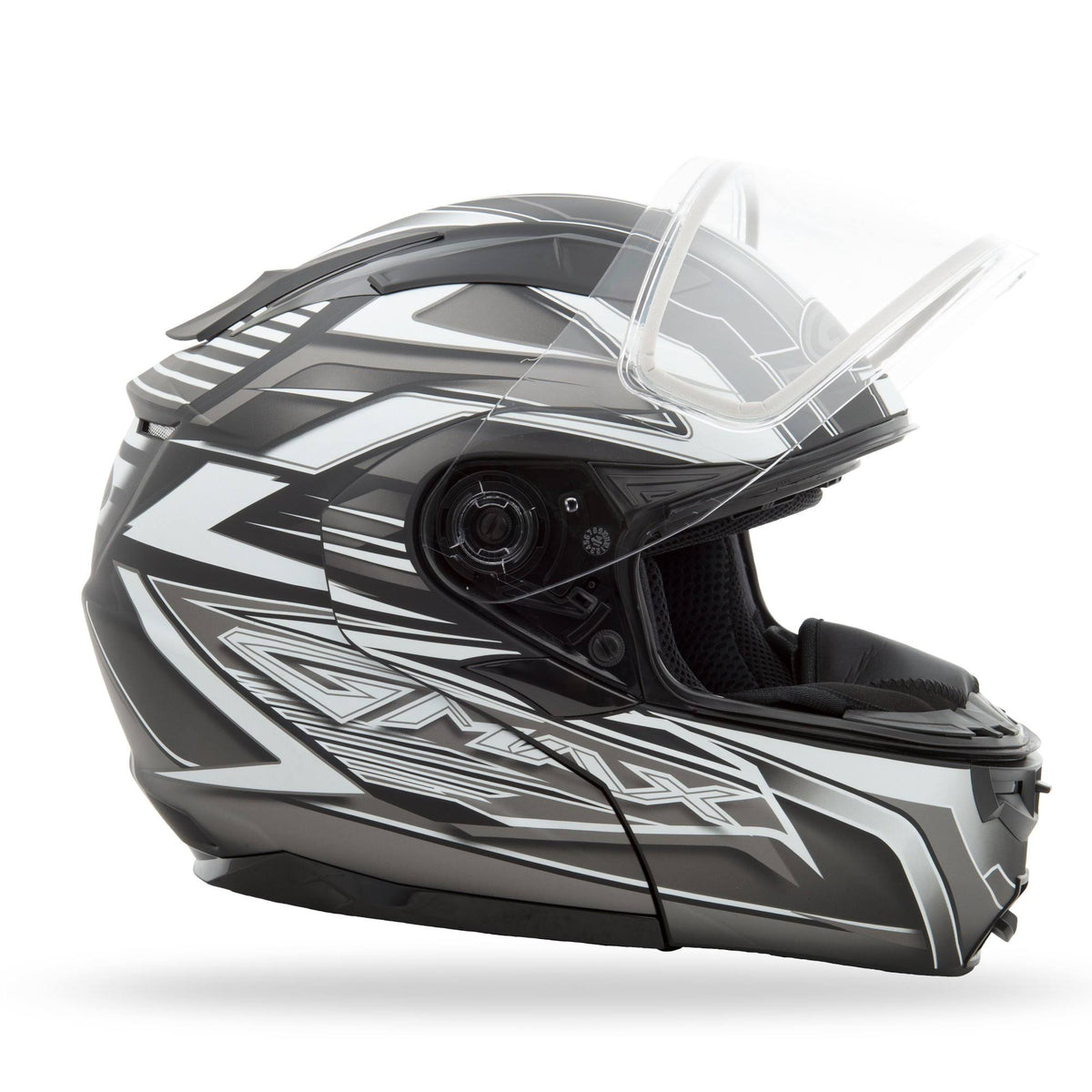 Matte Black White Modular Snow Helmet W344991