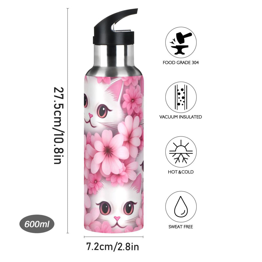 Insulated Stainless Steel Water Bottle with Straw Lid 20 oz W524521