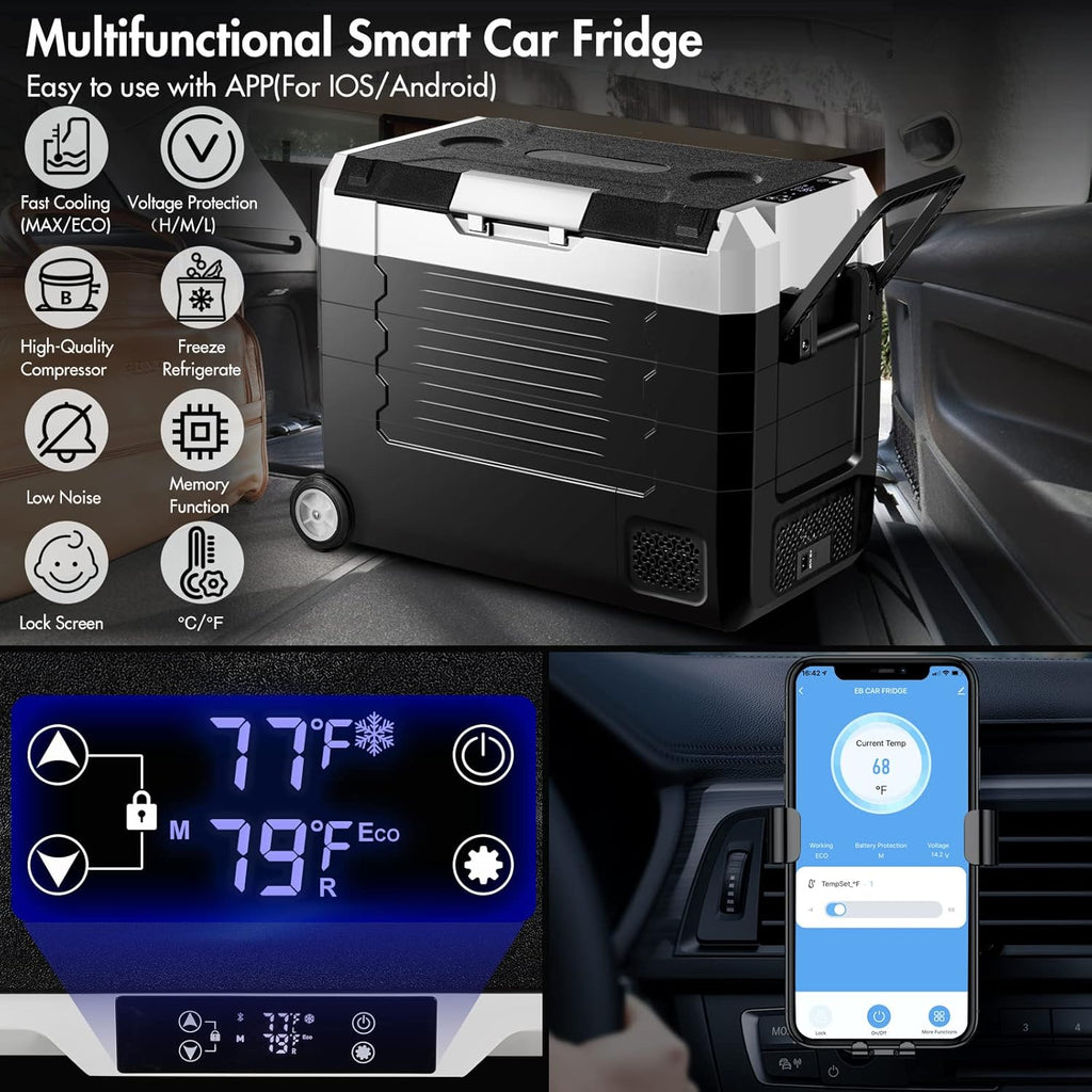 Portable Car Refrigerator 12 Volt 59 Quart Dual Zone Compressor Cooler Z42683