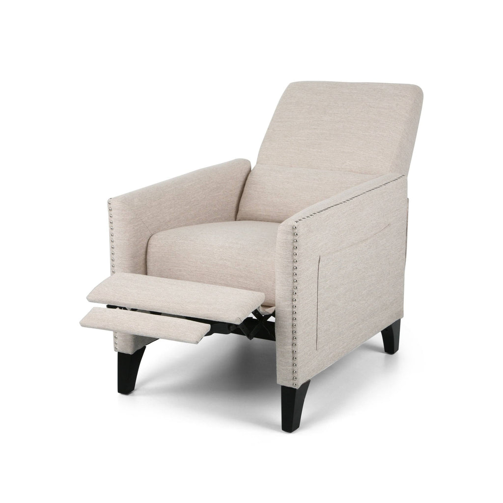 Light Blush Fabric Push Back Recliner U708073