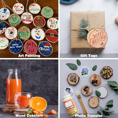 20 Pcs Natural Round Wood Slices Craft Kit C158