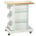 White Wood Top Kitchen Cart E901035