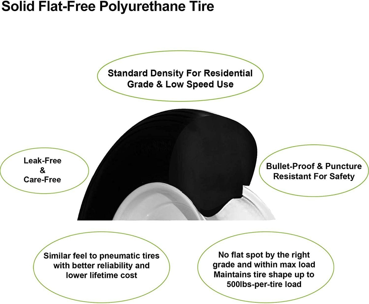 Ribbed 4.80/4.00-8 Solid Flat-Free Wheelbarrow Cart Wheel E2032