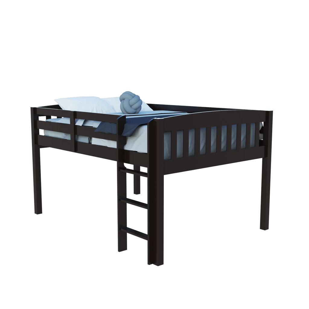 Dark Brown Solid Wood Full Size Loft Bed R248609