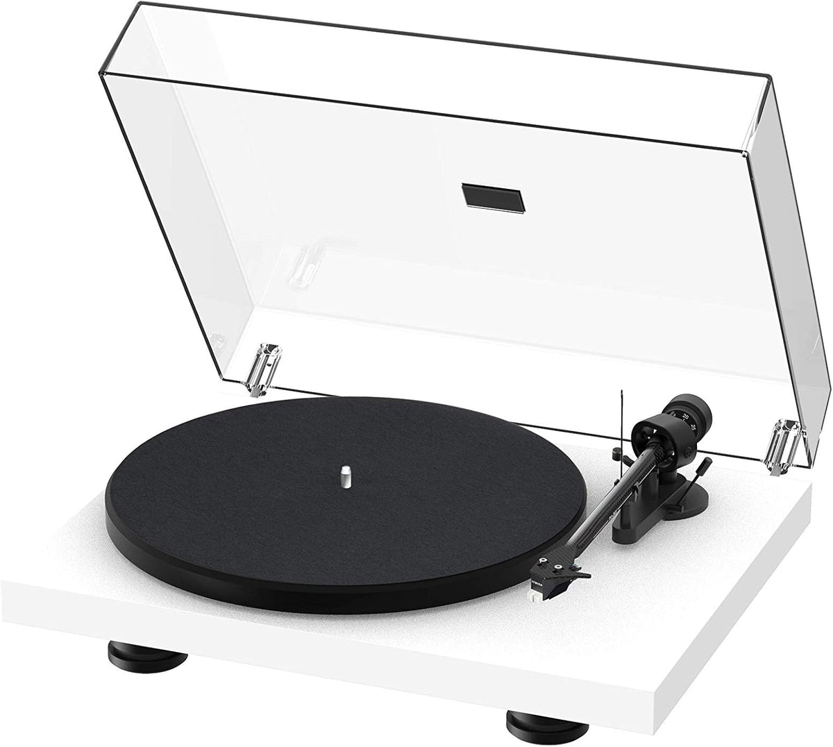 High Gloss White Turntable with Carbon Fiber Tonearm B9475