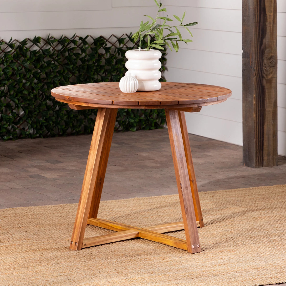 30” Solid Acacia Wood Outdoor Dining Table K1219
