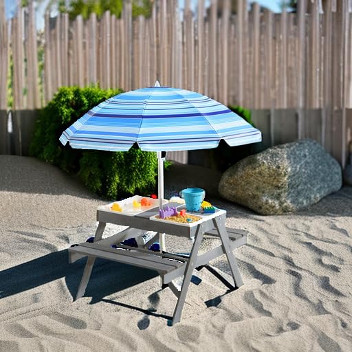 3-in-1 Kids Picnic Table with Umbrella A421