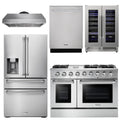 48 Gas Range, Range Hood, Refrigerator with Water and Ice Dispenser, Dishwasher, Wine Cooler L2147