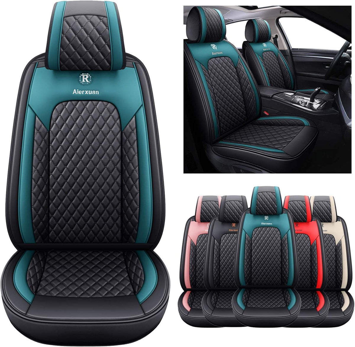 2 PCS Front Leather Waterproof Universal Seat Covers B970981