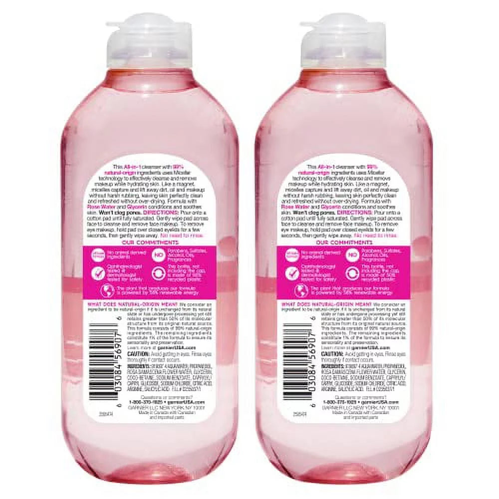 Micellar Water Facial Cleanser & Makeup Remover 13.5 fl. oz 2 count R493