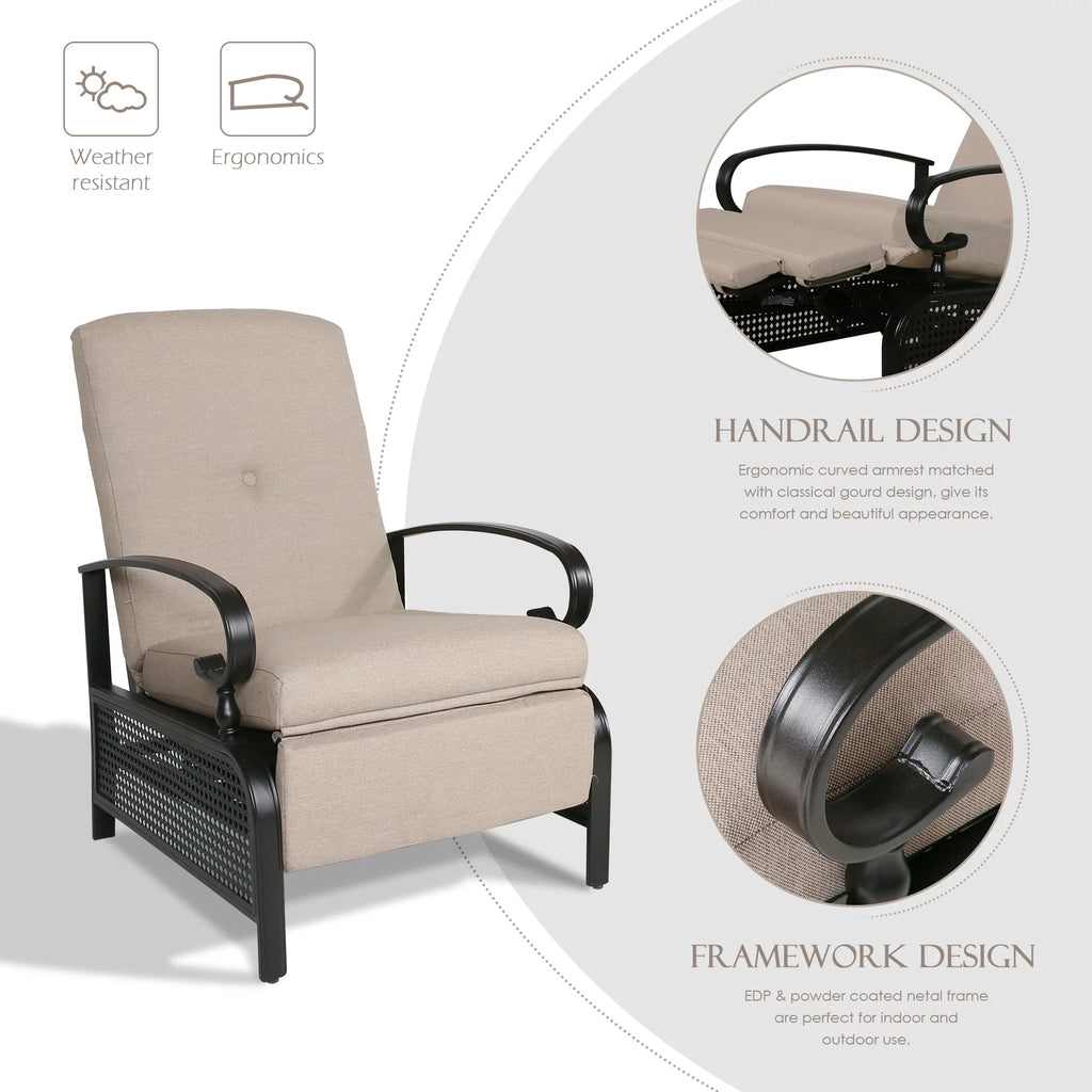3 Pieces Metal Recliner Conversation Set I766