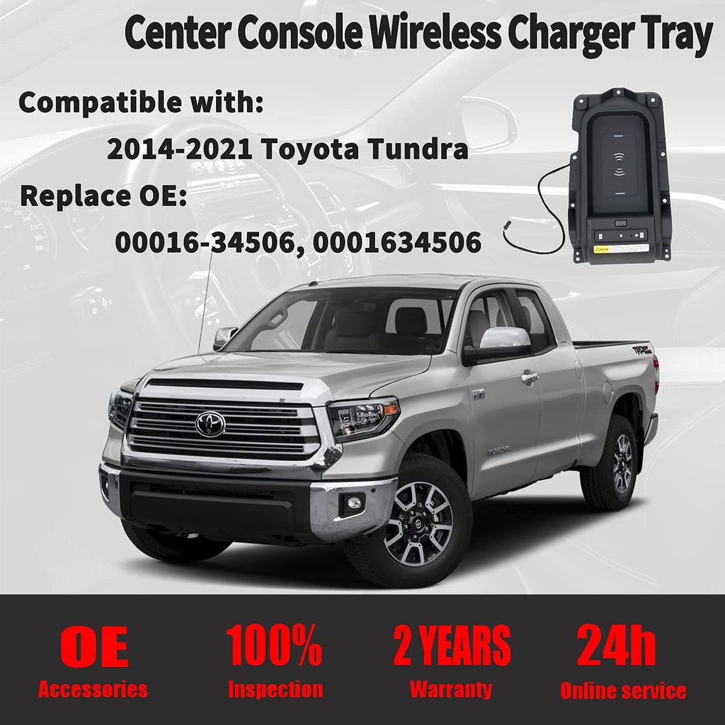 Center Console Wireless Charger Tray for Toyota Tundra 2014-2021 D1353