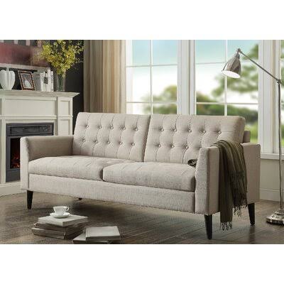Cream Linen Tuxedo Arm Sofa C537