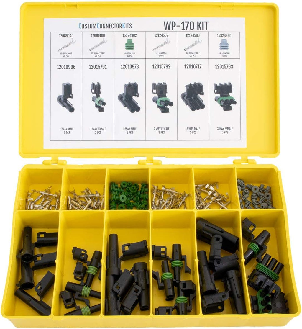 178 Piece Sealed Weatherproof Automotive Electrical Connector Kit H858181