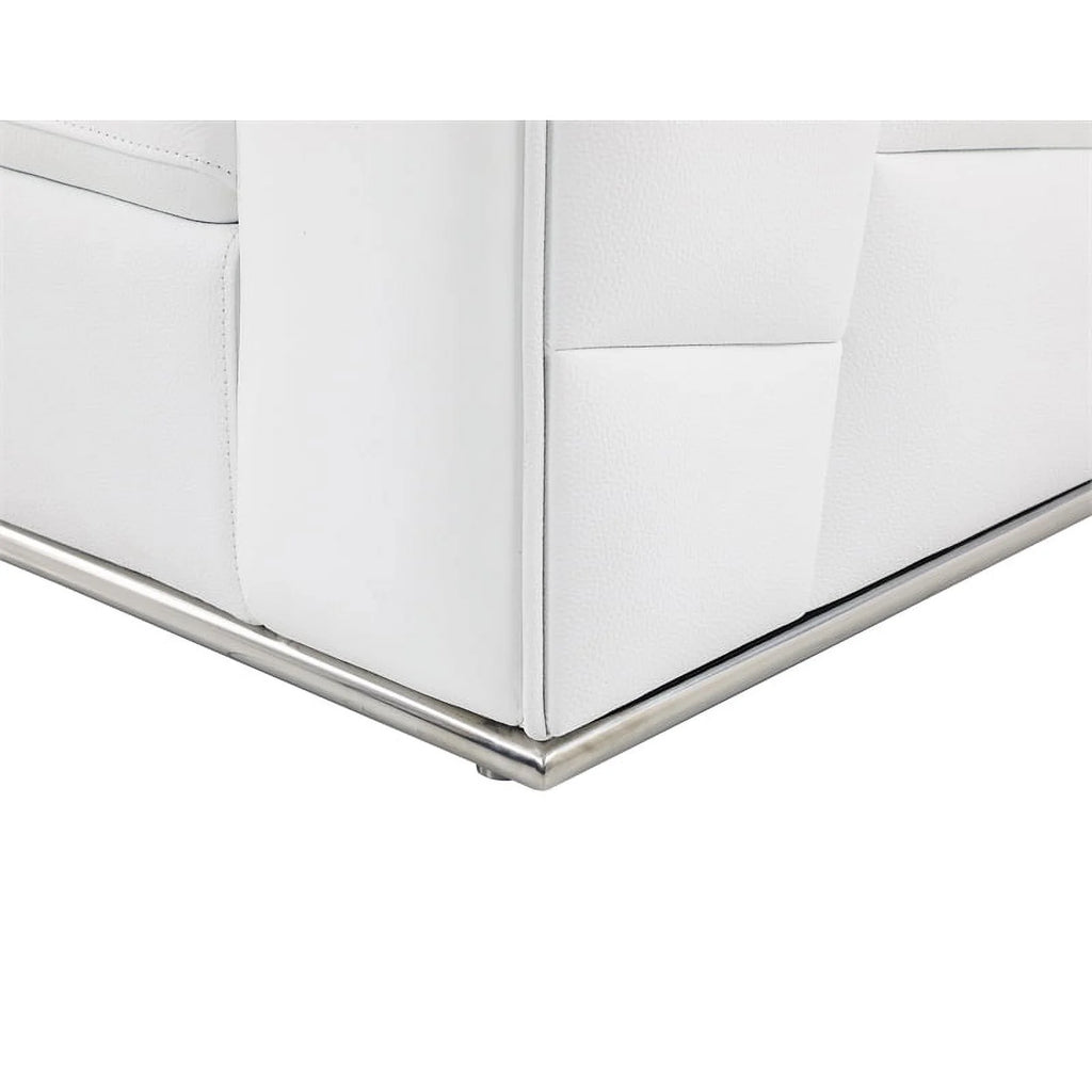 White Italian Top Grain Leather Sectional M3207