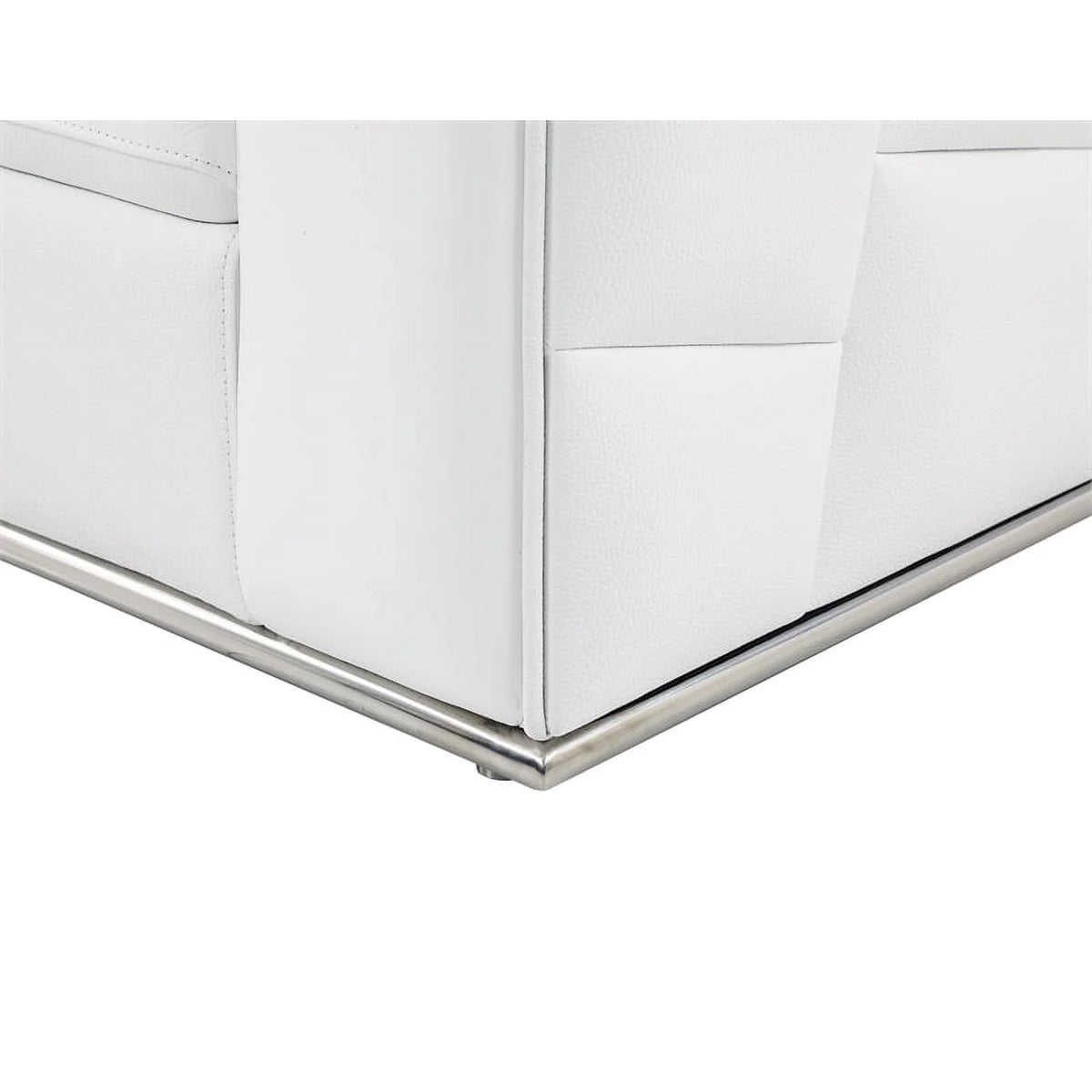 White Italian Top Grain Leather Sectional M3207